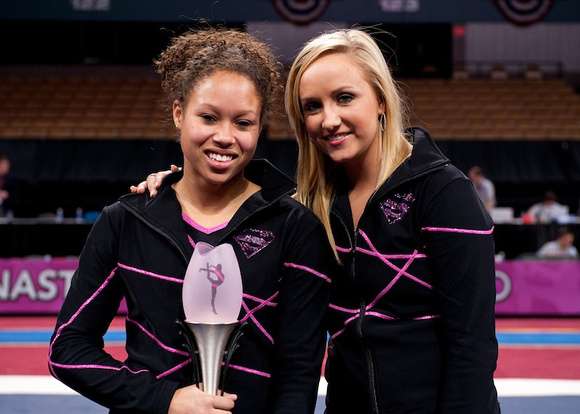 Nastia Liukin and Diandra Milliner, 3rd place finisher in the All-Around