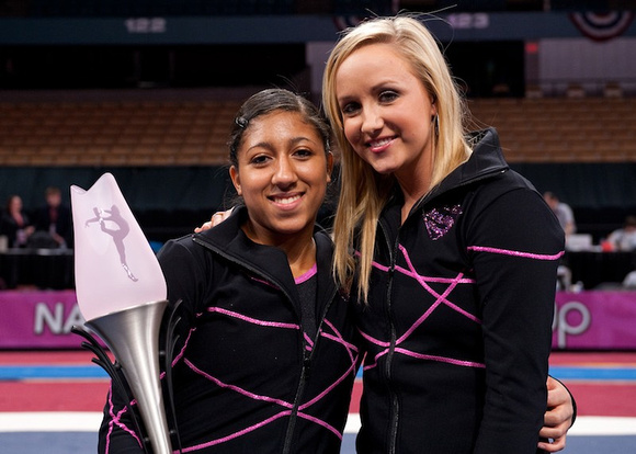 Nastia Liukin and Kassandra Lopez, 2nd place in All-Around